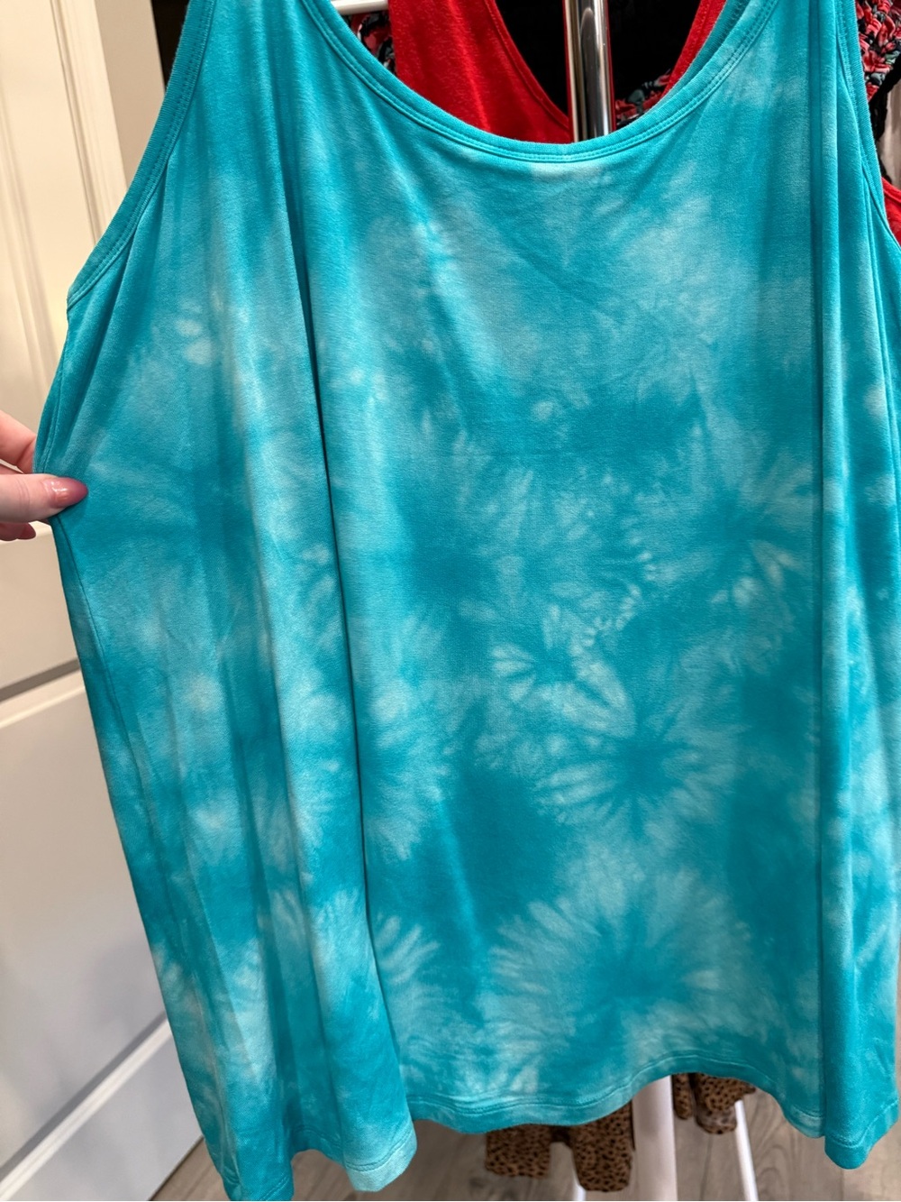 torrid Turquoise Tie-Dye Scoop Tank